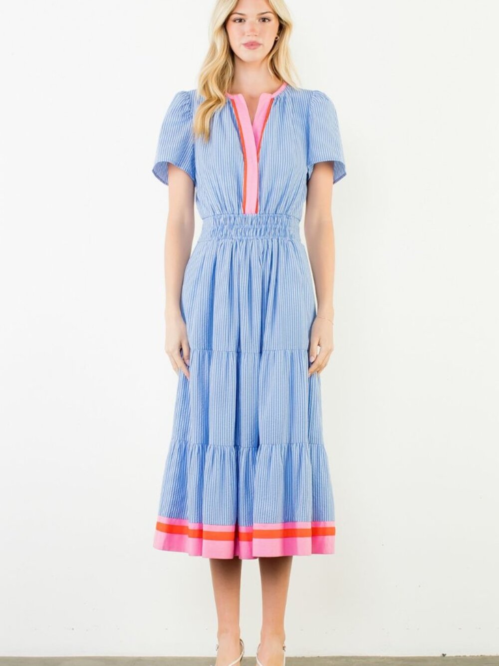 THML Striped Textured Maxi Dress - Picture 2 of 9